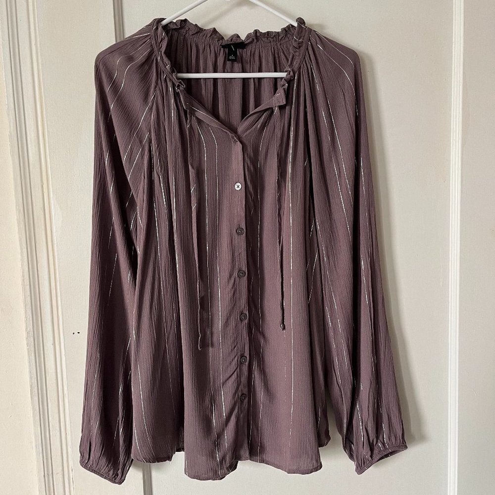 🌟 Brand New Torrid Purple and Silver Blouse - Flowy, Comfortable, Size 1X 🌟